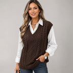 Linnea Cable Knit V-Neck Sweater Vest_5