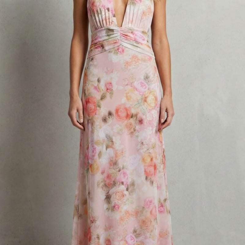 Kaede Floral Halter Maxi Dress_1