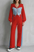 Ornella Denim Panel Two Piece Hoodie Set_9
