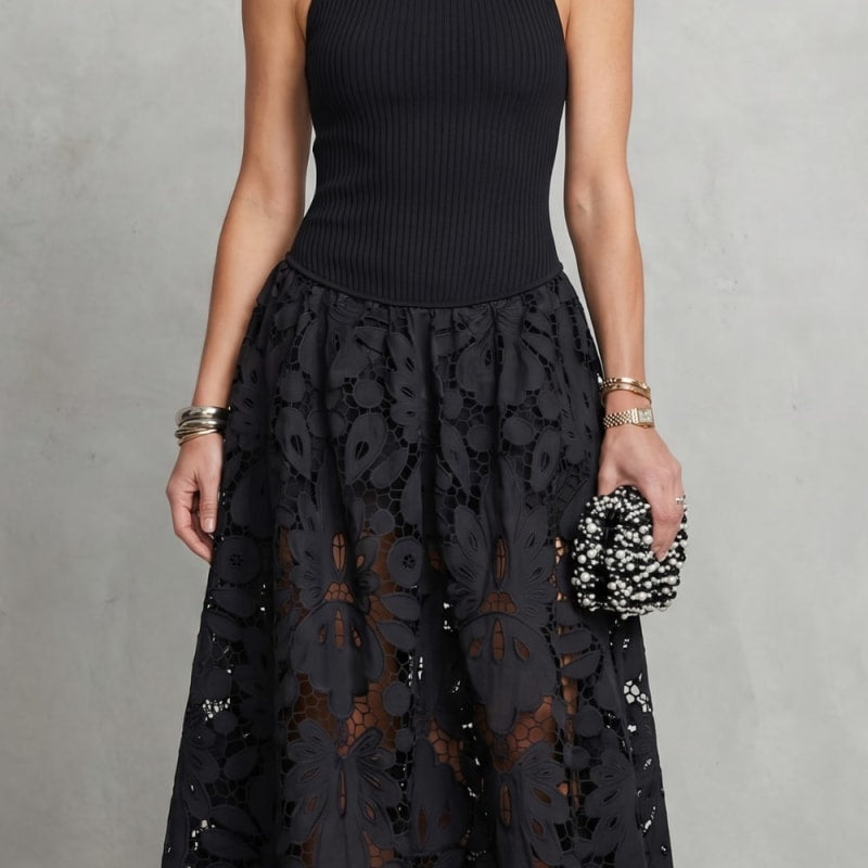 Pilar Asymmetric Lace Midi Dress_1