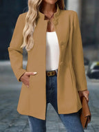 Oceane Stand Collar Mid Length Coat_9