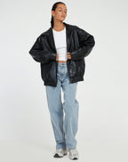Victoire Oversized Faux Leather Bomber Jacket_5