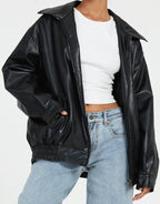 Victoire Oversized Faux Leather Bomber Jacket_7