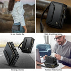 Oslaro Multifunctional Leather Crossbody Wallet Case with RFID Blocker & Wireless Charging for iPhone Duo