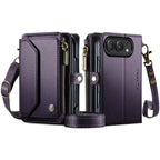 Oslaro Multifunctional Leather Crossbody Wallet Case with RFID Blocker & Wireless Charging for iPhone Duo