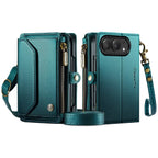 Oslaro Multifunctional Leather Crossbody Wallet Case with RFID Blocker & Wireless Charging for iPhone Duo