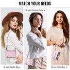 Oslaro Multifunctional Leather Crossbody Wallet Case with RFID Blocker & Wireless Charging for iPhone Duo