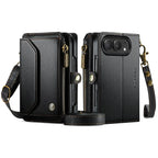 Oslaro Multifunctional Leather Crossbody Wallet Case with RFID Blocker & Wireless Charging for iPhone Duo