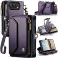 Oslaro Multifunctional Leather Crossbody Wallet Case with RFID Blocker & Wireless Charging for iPhone Duo