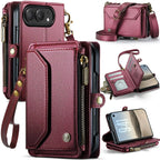 Oslaro Multifunctional Leather Crossbody Wallet Case with RFID Blocker & Wireless Charging for iPhone Duo