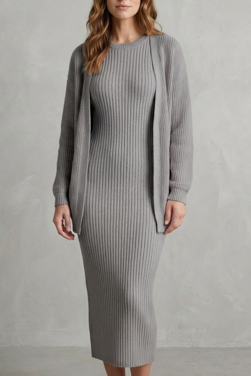 Adriana Ribbed Knit Midi Dress Set_11