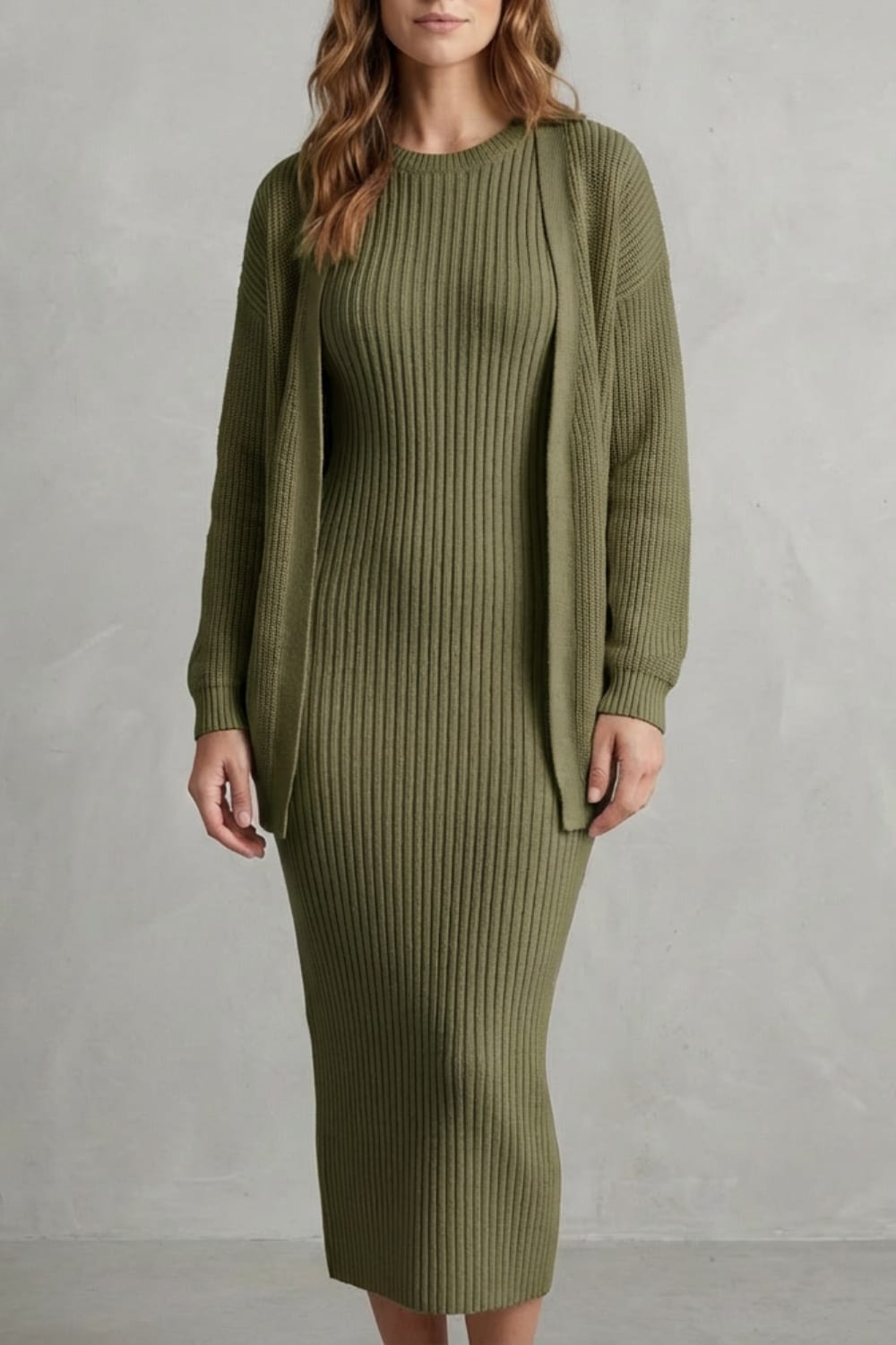 Adriana Ribbed Knit Midi Dress Set_15