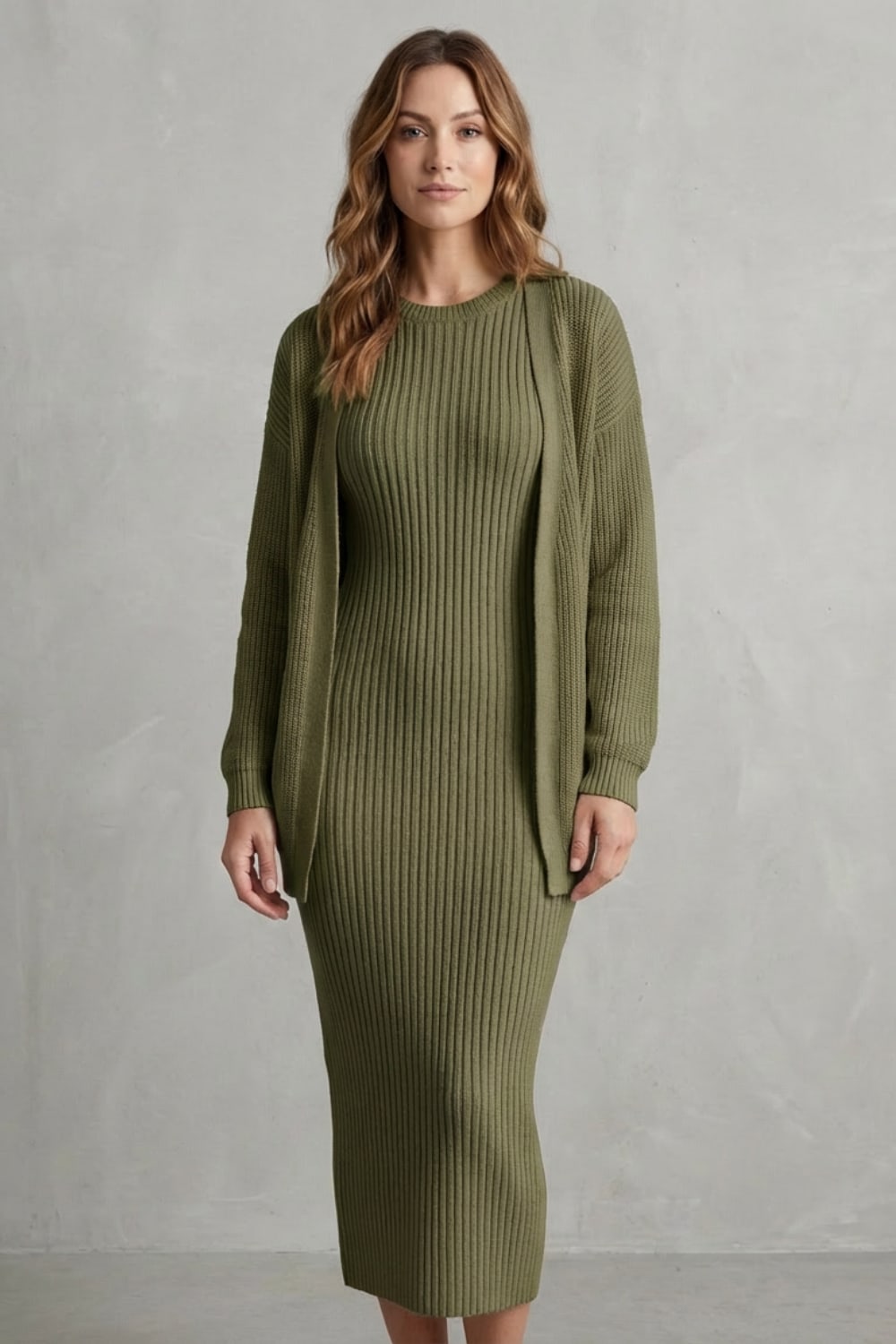 Adriana Ribbed Knit Midi Dress Set_16