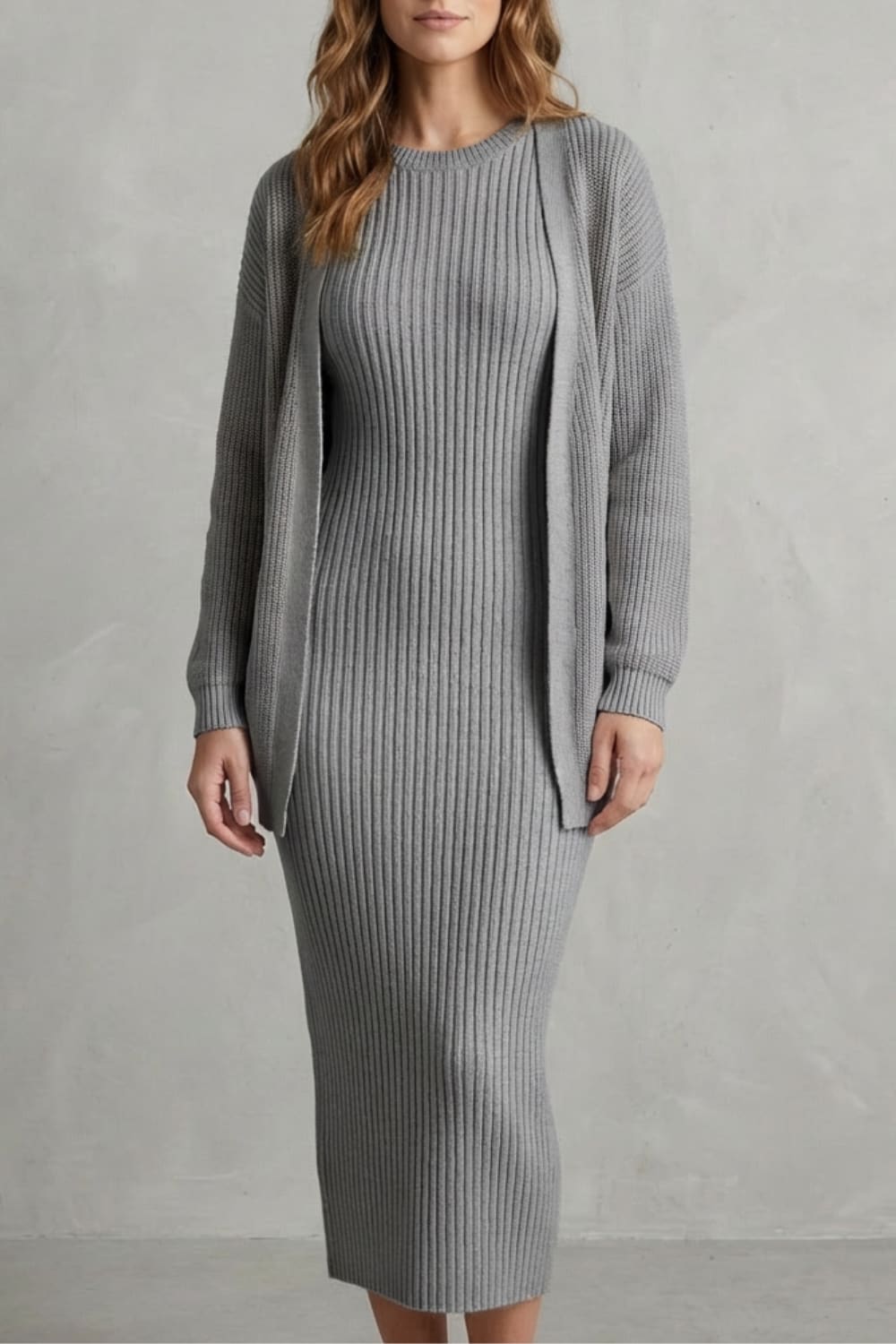 Adriana Ribbed Knit Midi Dress Set_25