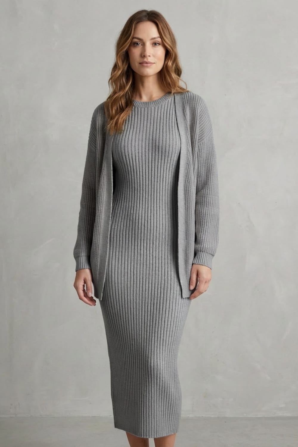 Adriana Ribbed Knit Midi Dress Set_26