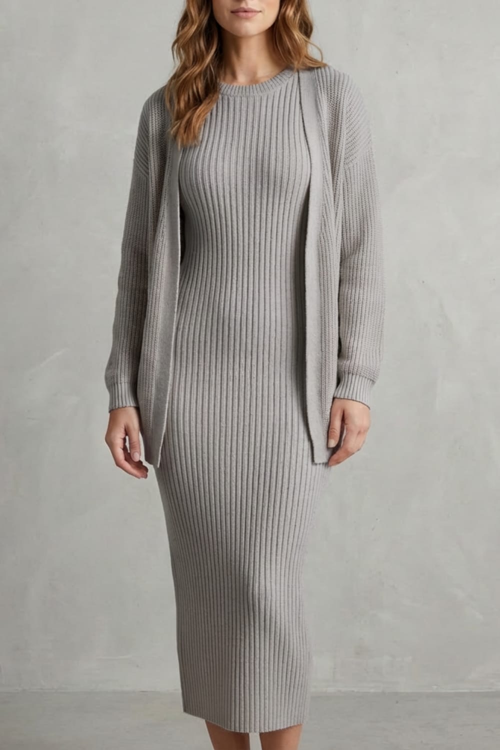 Adriana Ribbed Knit Midi Dress Set_29