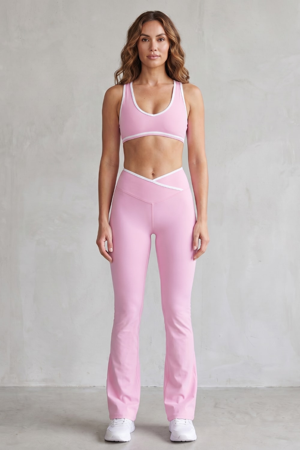Belen Contrast Trim Flare Activewear Set_10