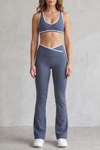 Belen Contrast Trim Flare Activewear Set_5