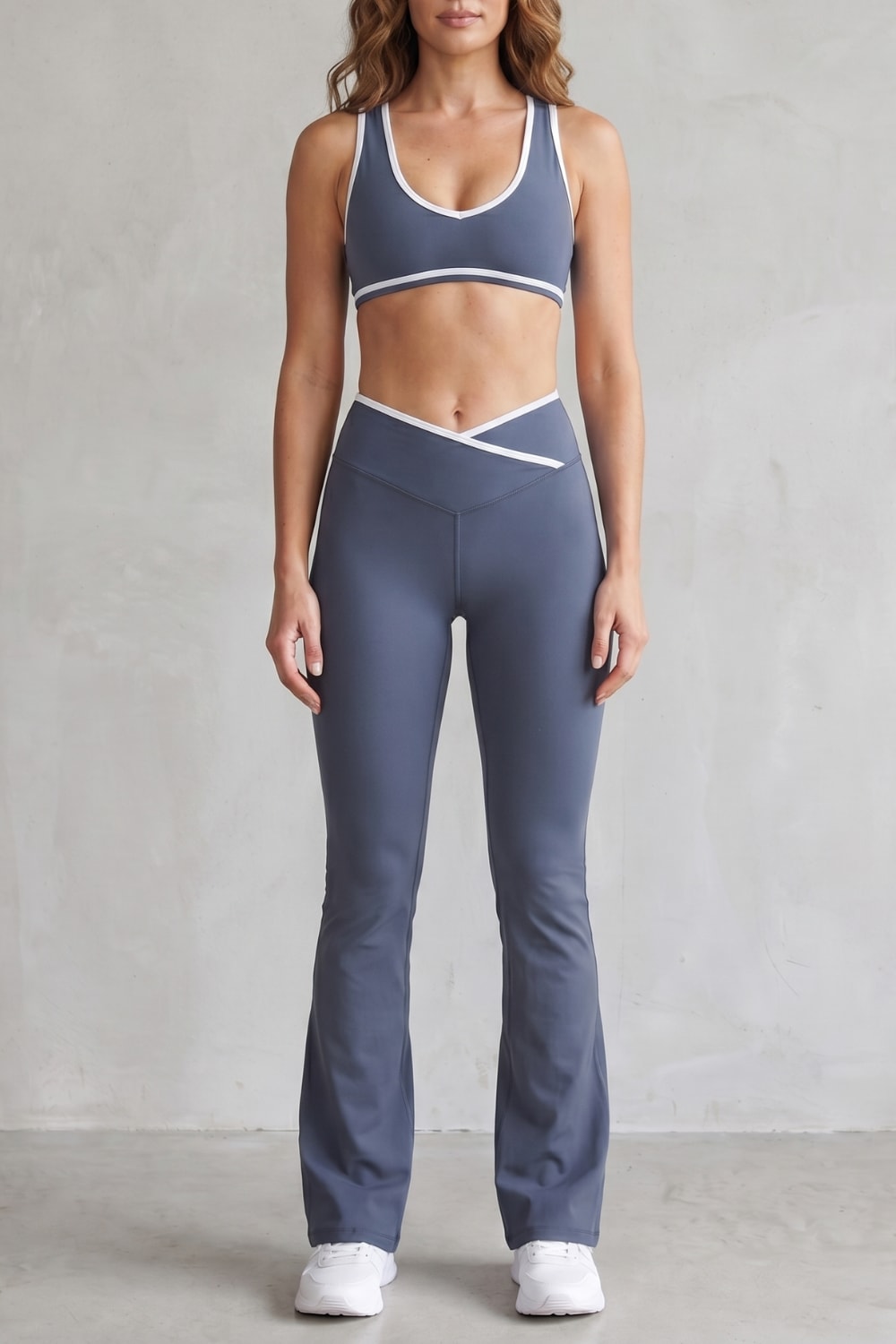 Belen Contrast Trim Flare Activewear Set_5