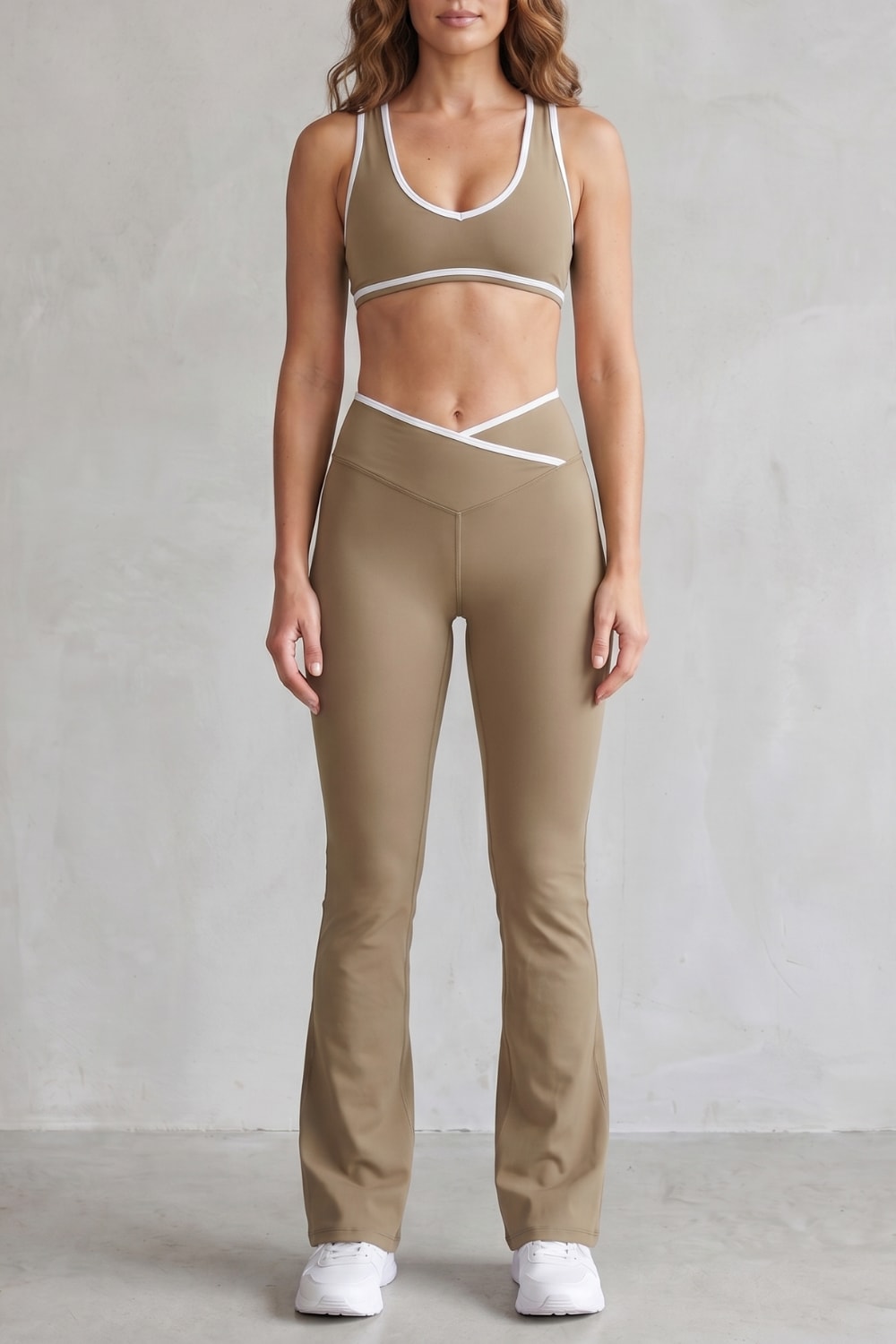 Belen Contrast Trim Flare Activewear Set_7