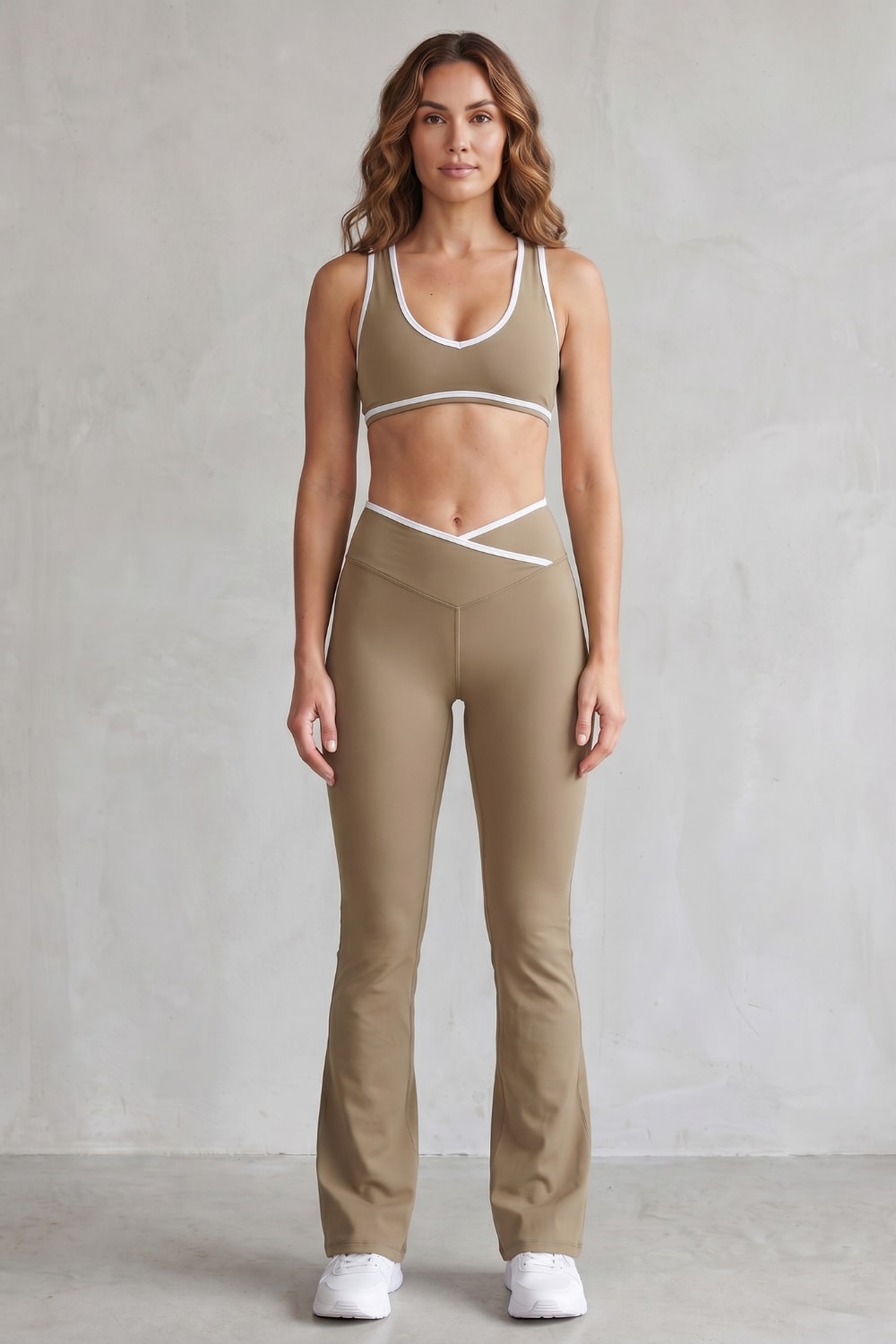 Belen Contrast Trim Flare Activewear Set_8