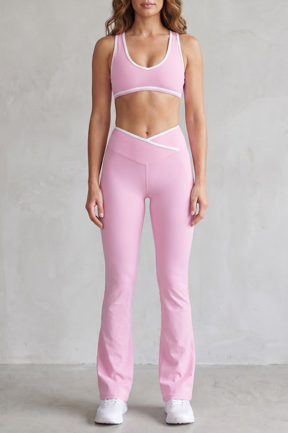 Belen Contrast Trim Flare Activewear Set_9