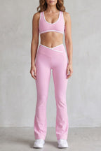 Belen Contrast Trim Flare Activewear Set_9