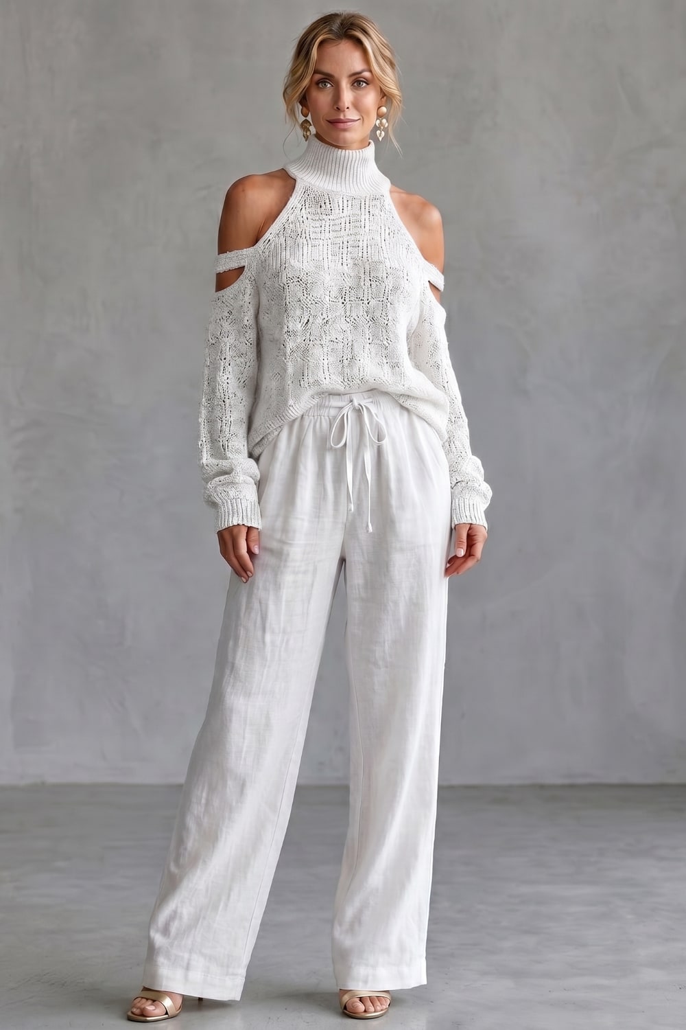 Irati Cold Shoulder Knit Trouser Set_6