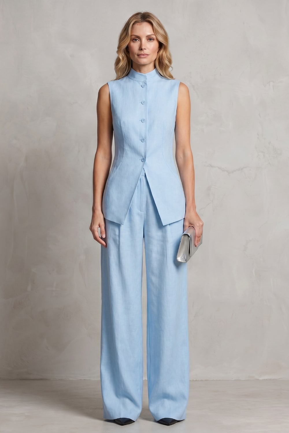 Candela Sleeveless Wide Leg Trouser Set_14