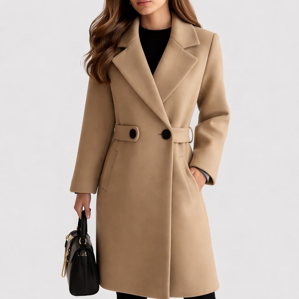 Anke Notched Lapel Longline Coat_1