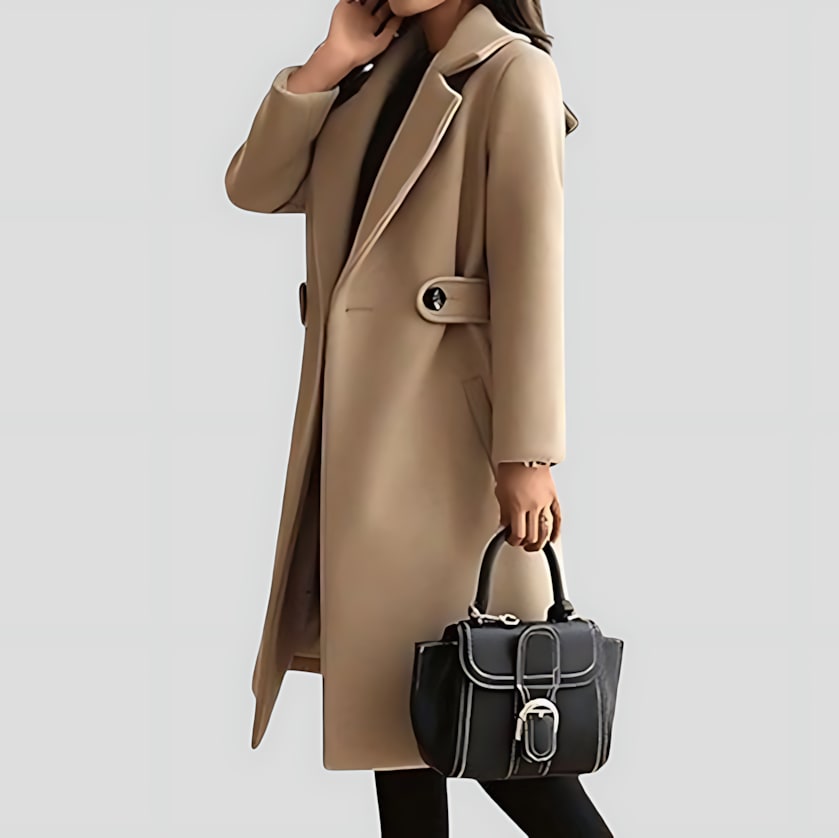 Anke Notched Lapel Longline Coat_2