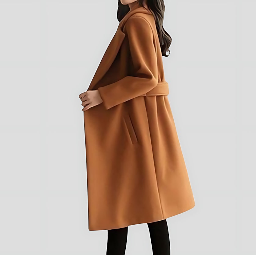 Anke Notched Lapel Longline Coat_5