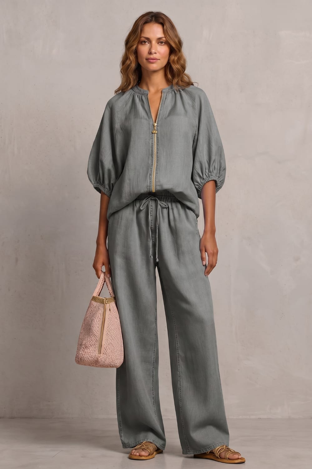 Jimena Zip Front Wide Leg Trouser Set_10