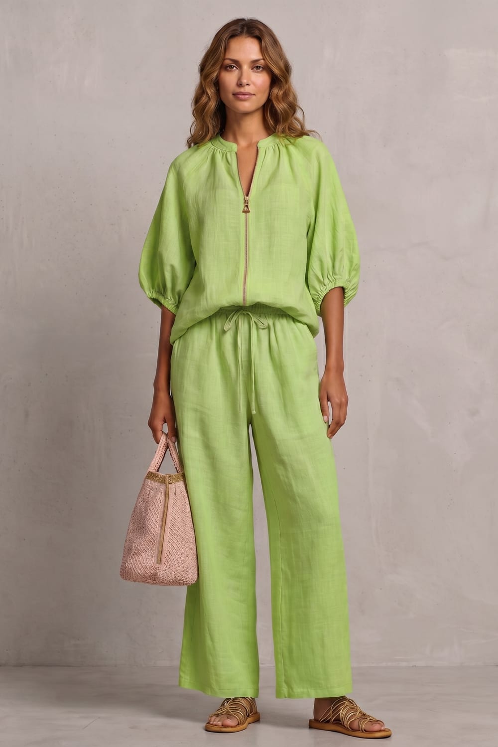 Jimena Zip Front Wide Leg Trouser Set_16
