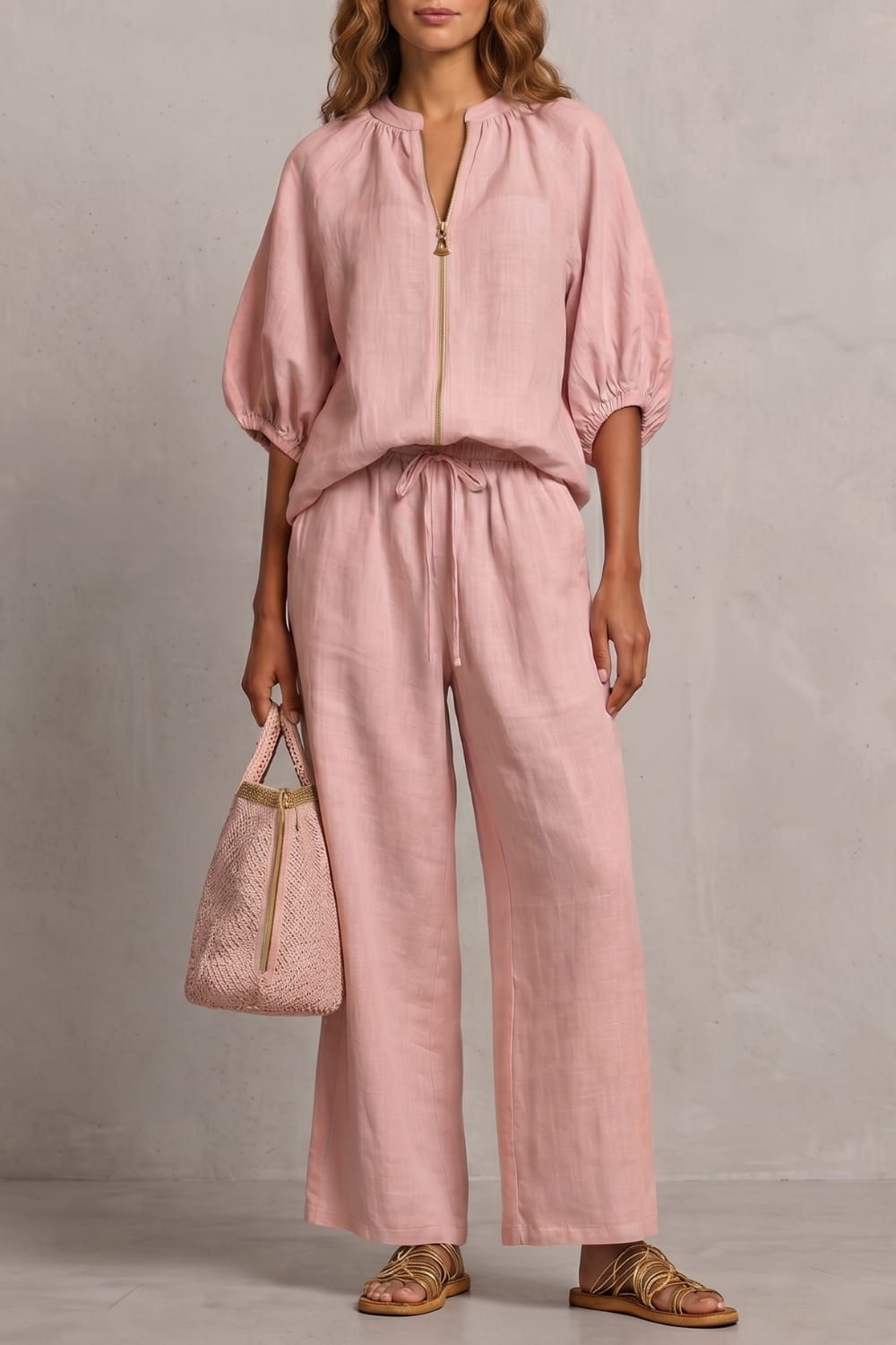 Jimena Zip Front Wide Leg Trouser Set_17