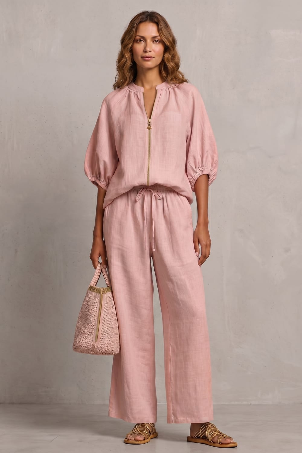 Jimena Zip Front Wide Leg Trouser Set_18