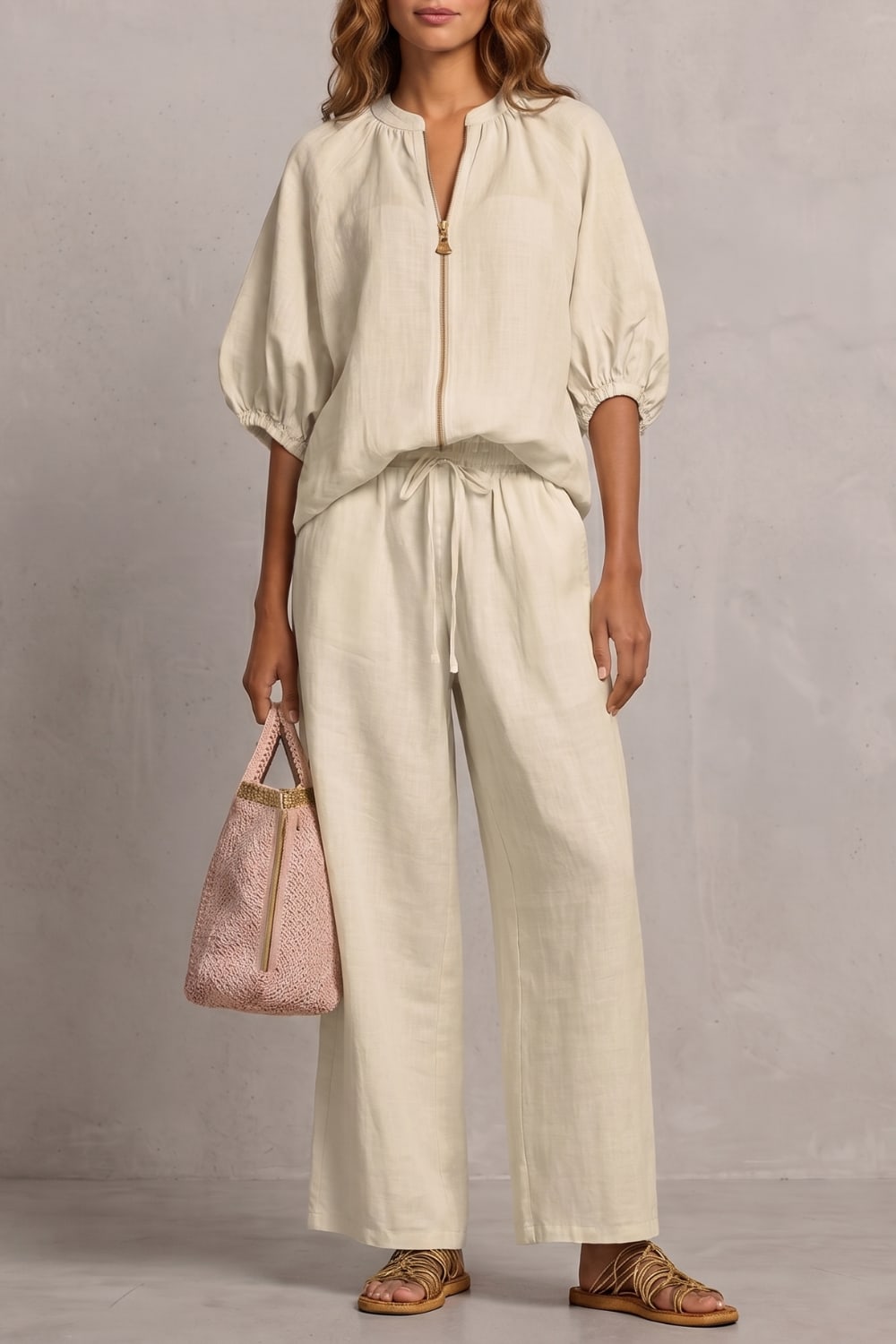 Jimena Zip Front Wide Leg Trouser Set_19