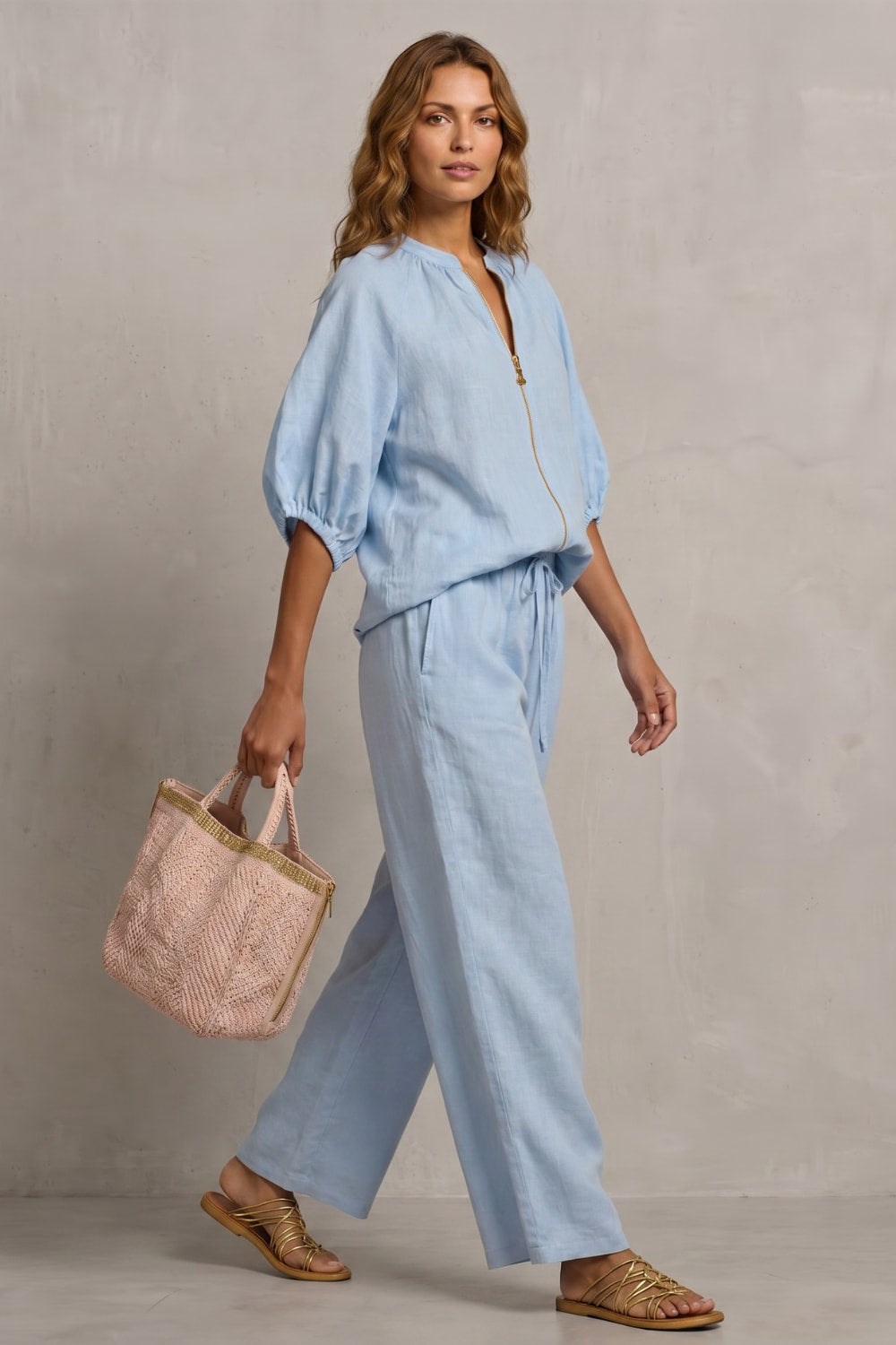 Jimena Zip Front Wide Leg Trouser Set_3