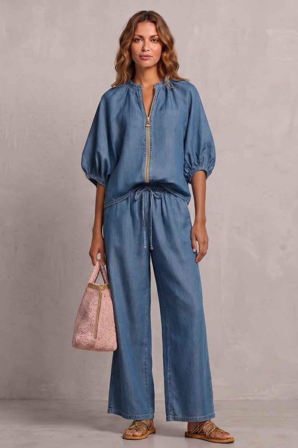 Jimena Zip Front Wide Leg Trouser Set_6