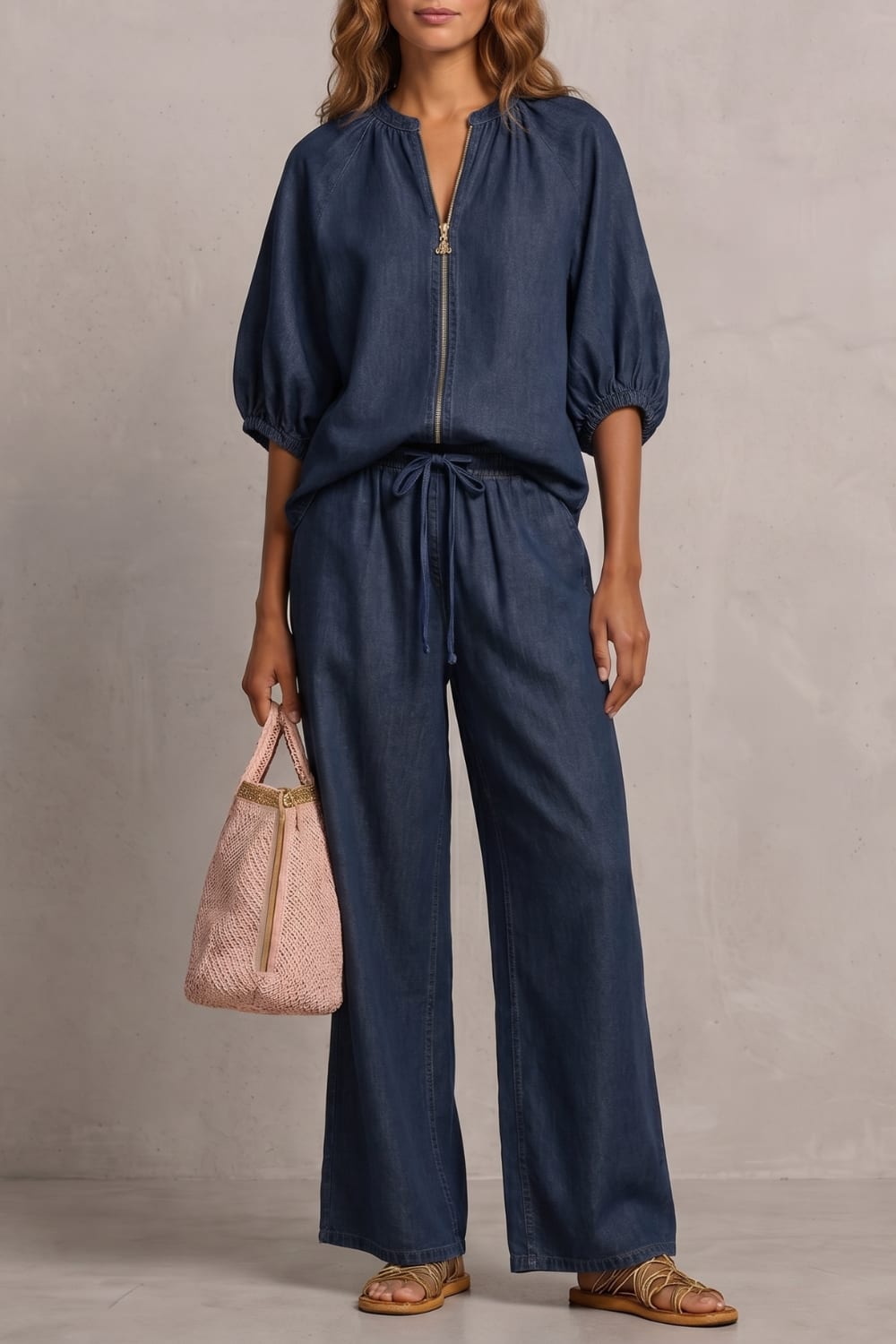 Jimena Zip Front Wide Leg Trouser Set_7