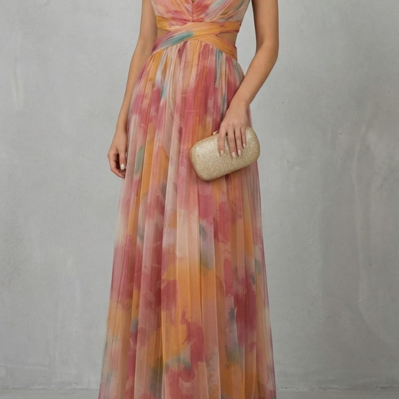 Katja Watercolor Print Maxi Dress_1