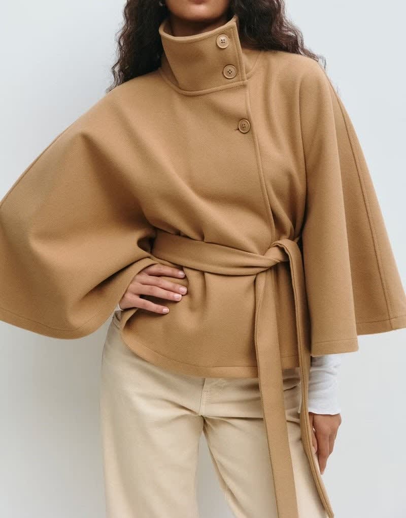 Elena Belted Wool Cape Coat_7