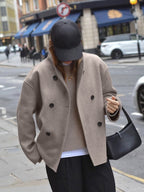 Roos Double Breasted Wool Blend Pea Coat_1