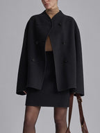 Roos Double Breasted Wool Blend Pea Coat_5
