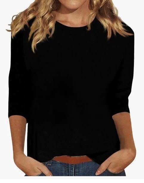 Elvira Crew Neck 3/4 Sleeve Top_5