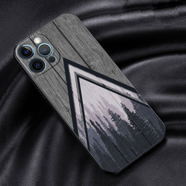 Foggy Forest Wood Texture iPhone Case