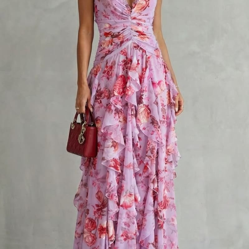 Elisabetta Ruffled Floral Maxi Dress_1