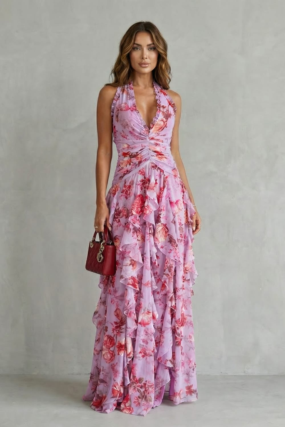 Elisabetta Ruffled Floral Maxi Dress_2