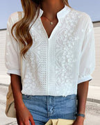 Vega Embroidered Puff Sleeve Blouse_2
