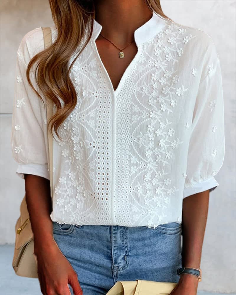 Vega Embroidered Puff Sleeve Blouse_6
